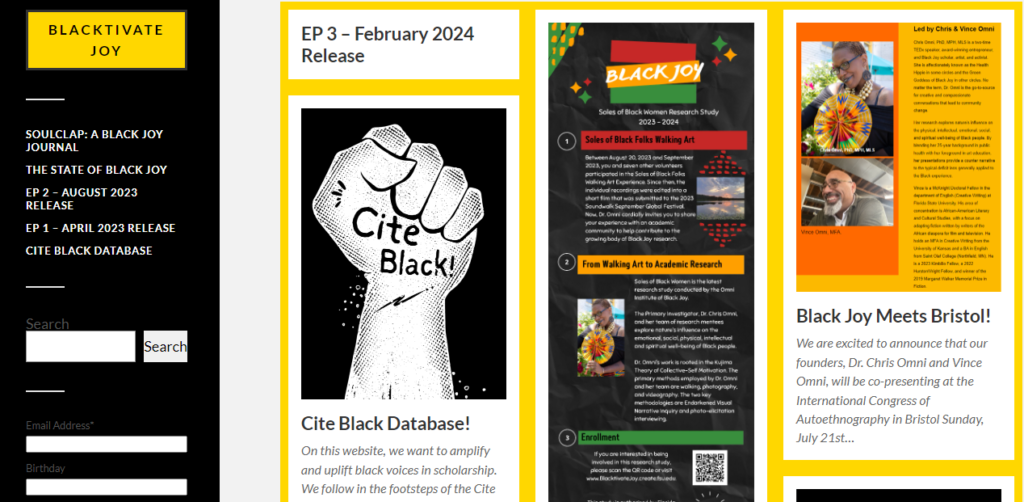 Blacktivate Joy homepage